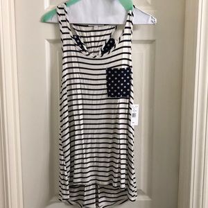 New navy striped tank